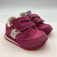 Size 3: Saucony Purple/White Velcro Strap Sneakers