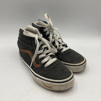 Size 1Y: Vans Grey/Brown Trim Lace-Up Sneakers