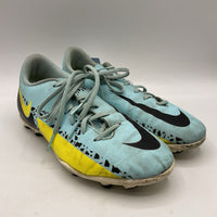 Size 3.5Y: Nike Blue/Black/Yellow Lace-Up Cleats