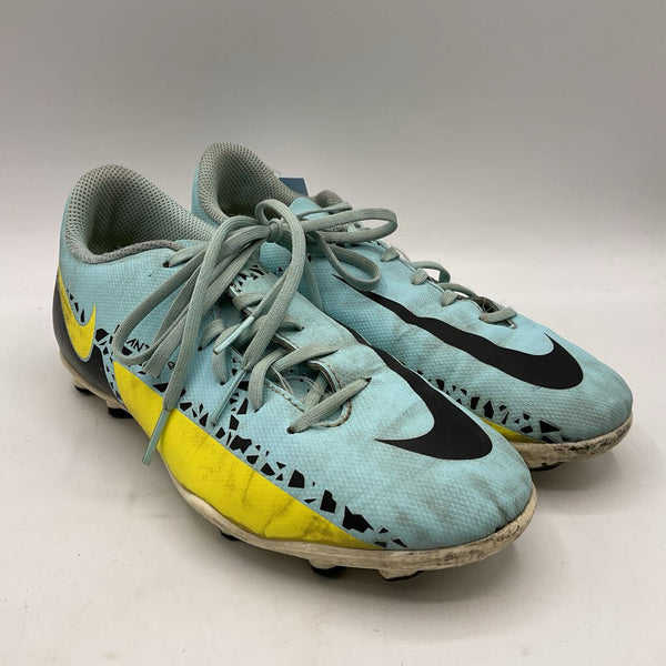 Size 3.5Y Nike Blue Black Yellow Lace Up Cleats BeanstalkFremont