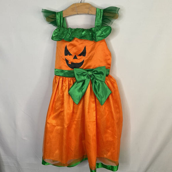 Size 6-7: Relibeauty Orange/Green Pumpkin Costume Dress