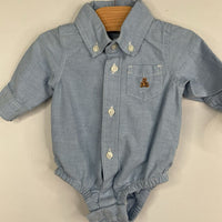 Size 0-3m: Gap Blue Chambray Button-Up Onesie