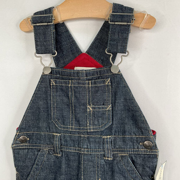 Size 12m: Toughskins Dark Blue Fleece Lined Denim Overalls NEW w/ Tags