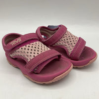 Size 6: Teva Pink/Purple Velcro Strap Sandals