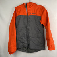Size 6-7: Columbia Orange/Grey Fleece Lined Rain Coat