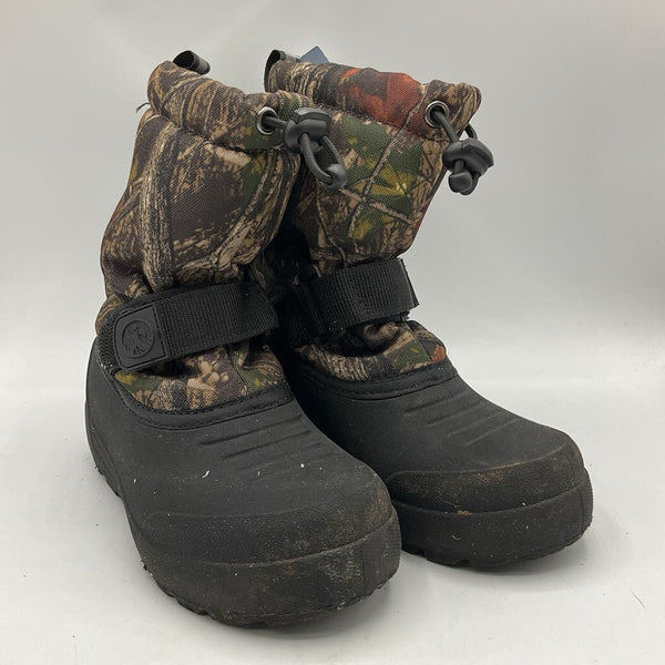 Size 11: Northside Brown/Green Camo Velcro/Toggle Strap Snow Boots