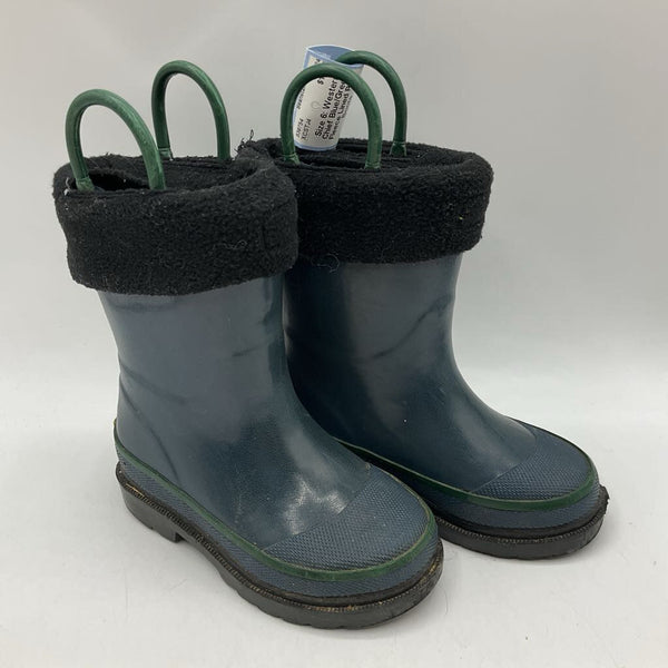 Size 6: Western Chief Blue/Green Fleece Lined Rain Boots