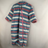 Size 3-6m: Hatley Blue/White/Pink Striped Fleece Bunting