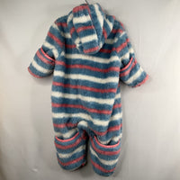 Size 3-6m: Hatley Blue/White/Pink Striped Fleece Bunting