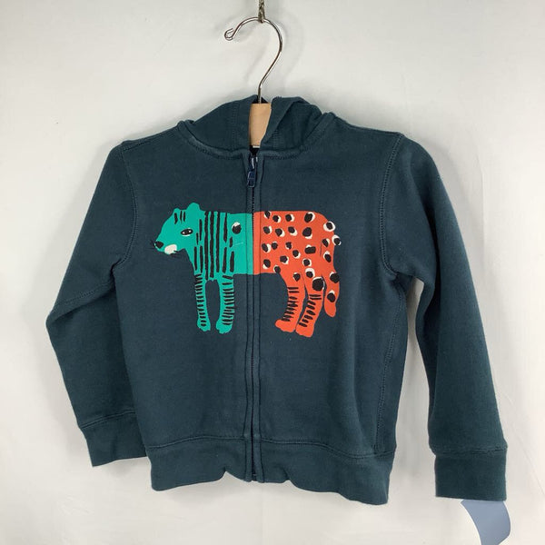 Size 18-24m: Tea Green/Orange Mix n Match Jungle Cat Zip-Up Hoodie