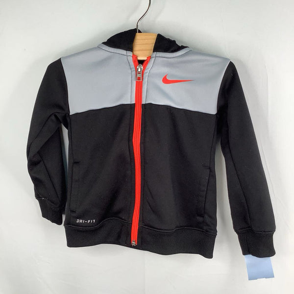 Size 2: Nike Black/Grey/Red Zip-Up Hoodie