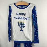 Size 8-10: Rite Lite White/Blue Happy Chanukah! 2pc Holiday PJs