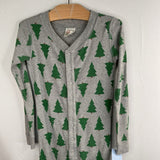 Size 5 (110): Hanna Andersson Grey/Green Trees Organic Cotton 1pc Snap-Up PJs