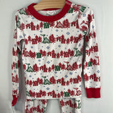 Size 5 (110): Hanna Andersson White/Red/Green Winter Village Organic Cotton 2pc Holiday Pjs REDUCED