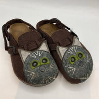 Size 10.5-11: Birkenstocks Brown/Grey Kitty Adjustable Strap Clogs