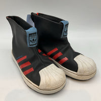 Size 9: Adidas Black/Red Zip-Up Sneakers