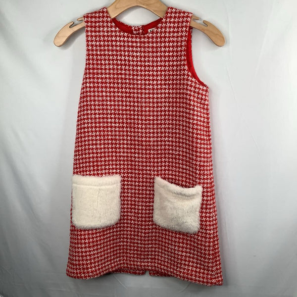 Size 10: Hatley Red/White Houndstooth Sleeveless Dress