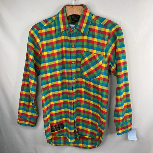 Size 10-12: Vermont Flannel Co. Colorful Plaid Flannel Button-Up Shirt NEW w/ Tags