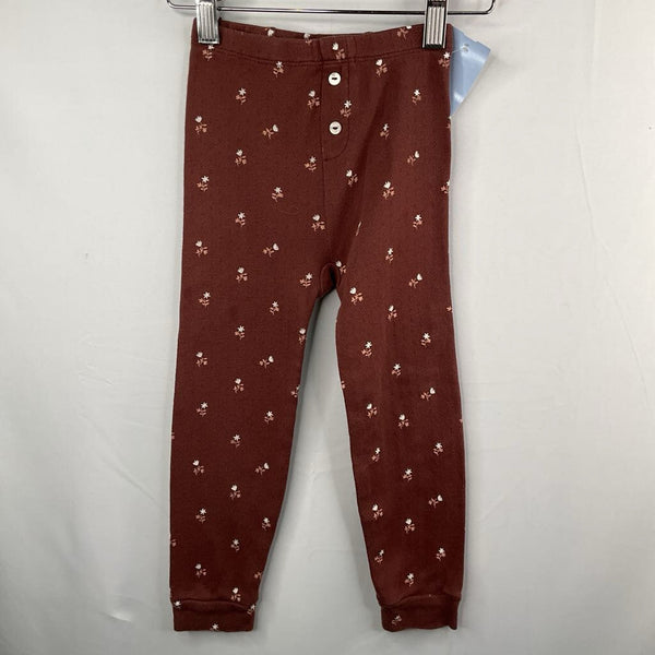 Size 4-5: Quincy Mae Brown Floral Eyelet Cozy Pants