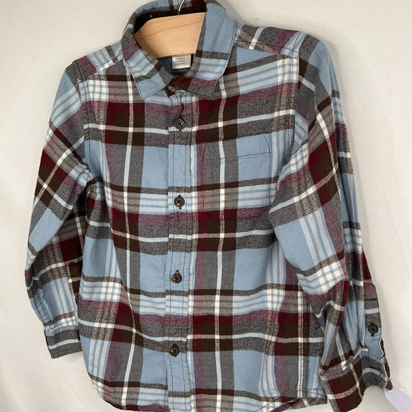 Size 5: Gymboree Blue/Red/Brown Plaid Flannel Button-Up Shirt