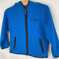 Size 3: Columbia Two Tone Blue Fleece Hooded Zip-Up Coat