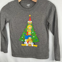 Size 8: Old Navy Grey Simpsons Christmas Long Sleeve T