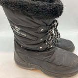 Size 3Y: Dreampairs Black Lace Up Side Zip Snow Boots