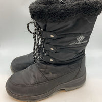 Size 3Y: Dreampairs Black Lace Up Side Zip Snow Boots