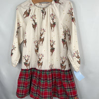 Size 7: Happy Pink Chicken Holiday Deer Red Plaid Tunic