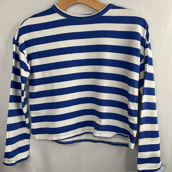 Size 8-10: Nordstrom Blue White Striped Long Sleeve Shirt