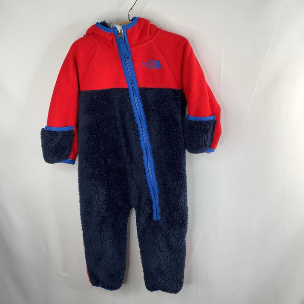 Size 3-6m: The North Face Navy/Red Fleece Bunting