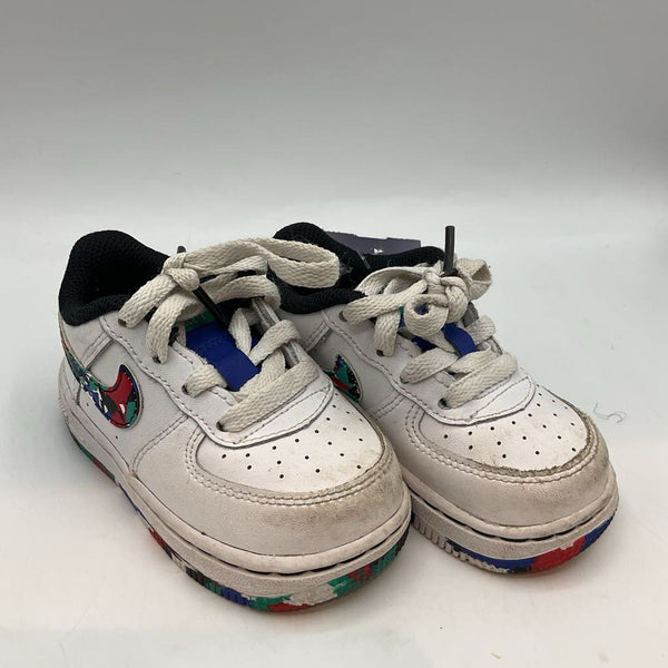 Size 5: Nike White/Colorful Lace-Up Sneakers