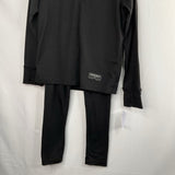 Size 6-7: Oyuki Black Base Layer 2pc Pants/Shirt Set