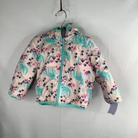 Size 6-12m: The North Face Pink/Blue Foxes Reversible Poly Fill Coat