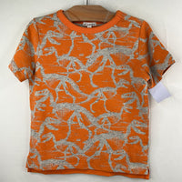 Size 4: Art & Eden Orange/Grey Abstract Print T-Shirt