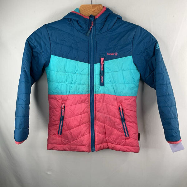 Size 7: Kamik Blue/Pink Poly Fill Puffer Coat REDUCED