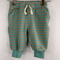 Size 0-3m: Maison Me Blue/Orange Striped Fleece Cozy Pants