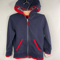 Size 4: Hatley Navy/Red Trim Zip-Up Hoodie