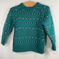 Size 4: Tea Green/Black/White Fair Isle Sweater