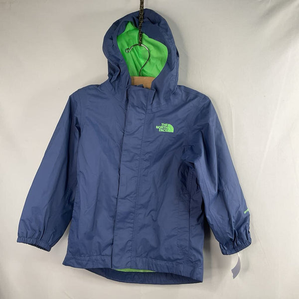 Size 3: The North Face Blue/Green Trim Mesh Lined Rain Coat