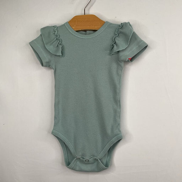 Size 12-18m: Maison Me Blue Ribbed Ruffle Trim Onesie