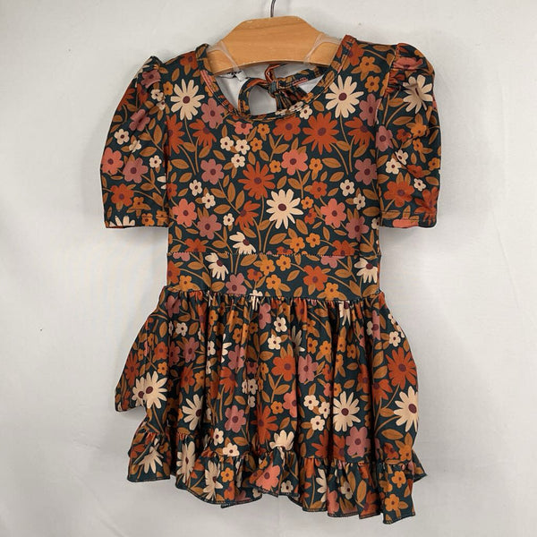 Size 6-12m: Girlhood Navy/Orange Floral Dress