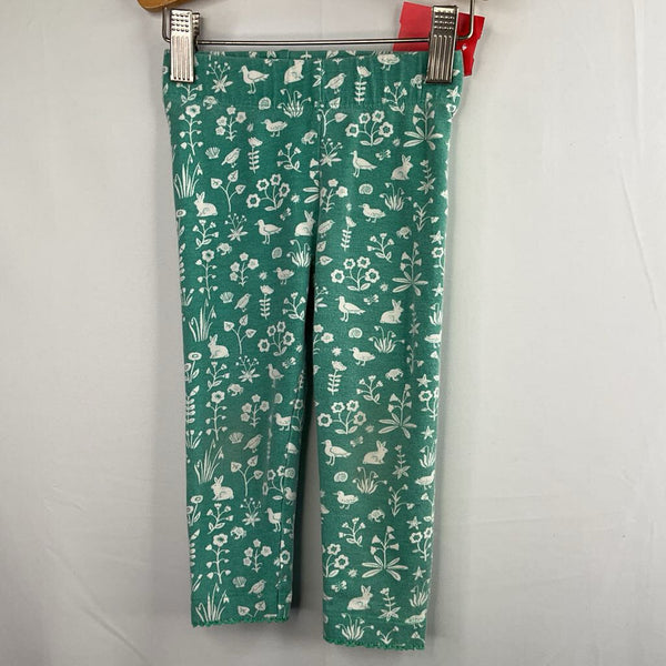 Size 12-18m: Boden Green/White Woodland Floral Leggings