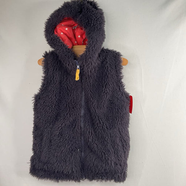 SIze 3-4: Boden Navy Faux Fur Hooded Zip-Up Vest