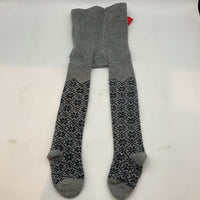 Size 0-6m: Seed Grey/Navy Snowflakes Tights