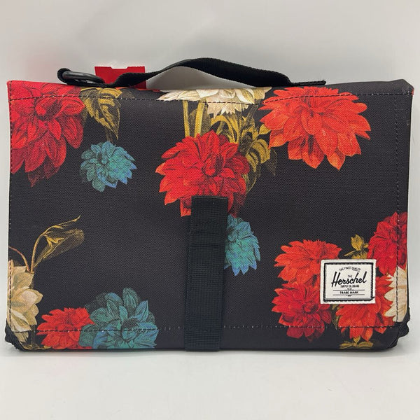 Herschel Black/Colorful Floral Travel Changing Pad