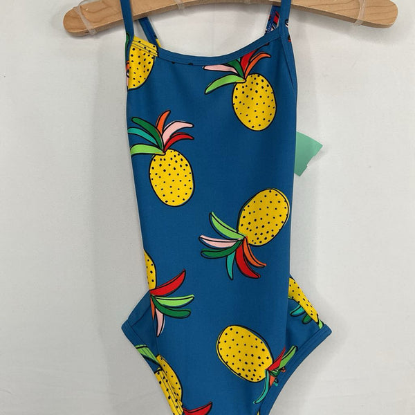 Size 3 (90): Hanna Andersson Blue/Colorful Pineapples 1pc Swim Suit