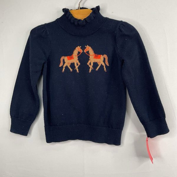 Size 12-18m: Janie and Jack Navy/Brown Horses Sweater