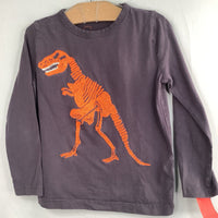 Size 4-5: Boden Navy/Orange Embroidered DIno Long Sleeve Shirt REDUCED