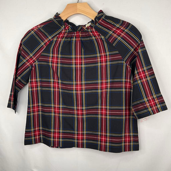 Size 8: Crewcuts Black/Multicolor Plaid Blouse NEW w/ Tags